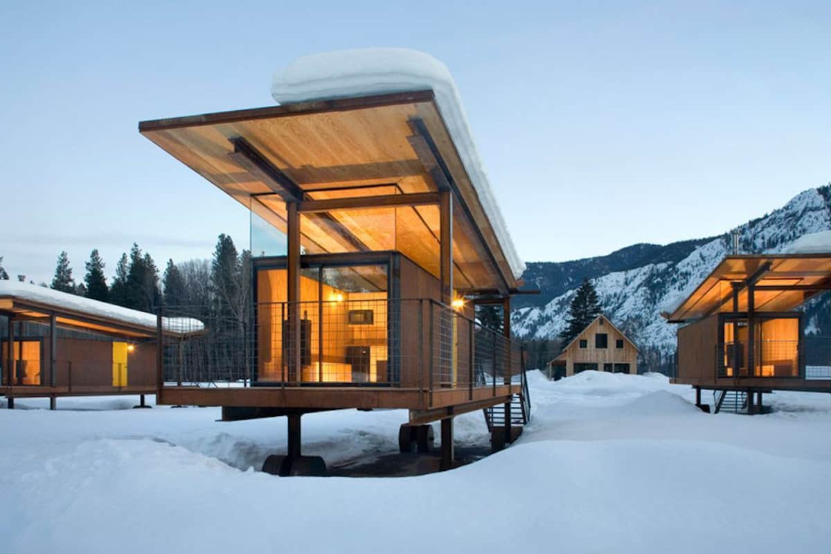 Rolling Huts in the snow