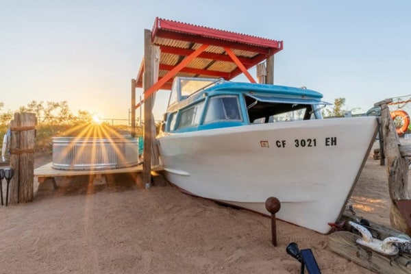 JTLYC Set-Sail. Stargazing Pool Deck Tiki Fun view of boat and hot tub wat sunset