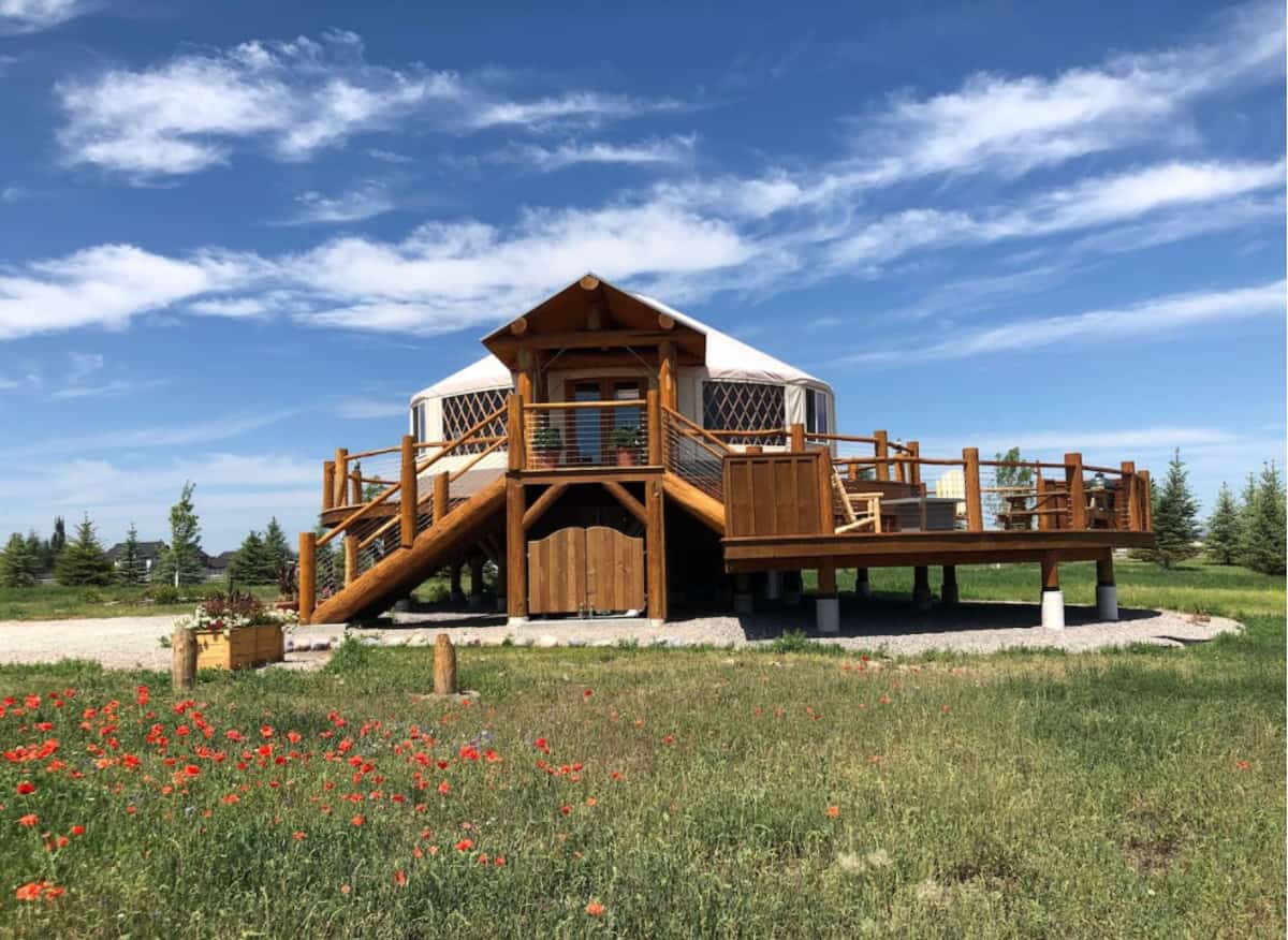 Luxury glamping yurt in Montana