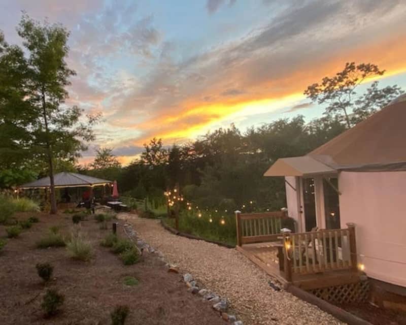 Serenity Ridge NC Glamping Yurt and Bathhouse 