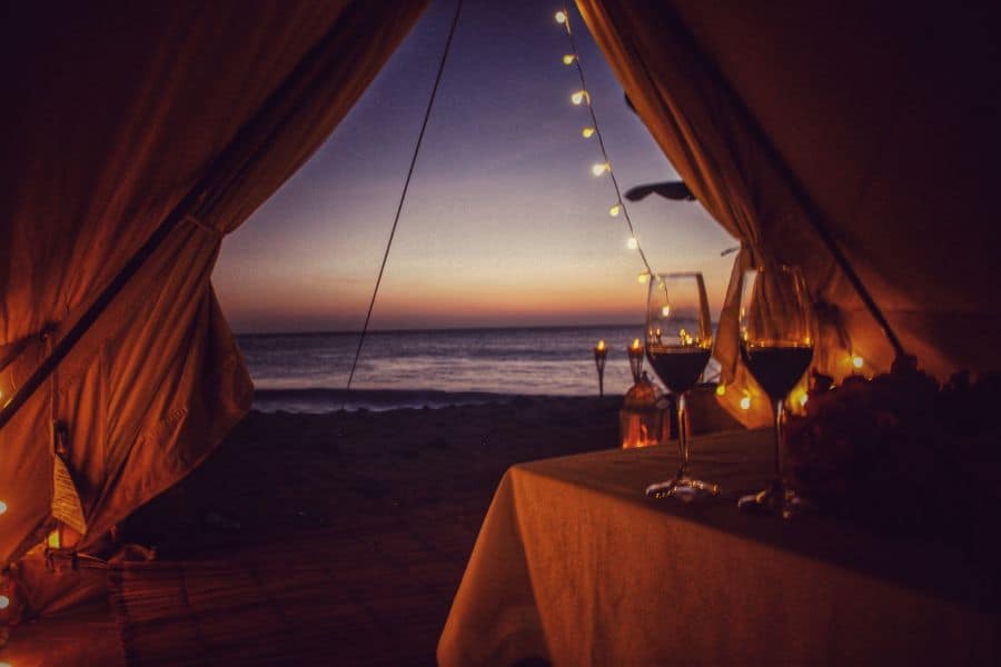 Beach glamping tent