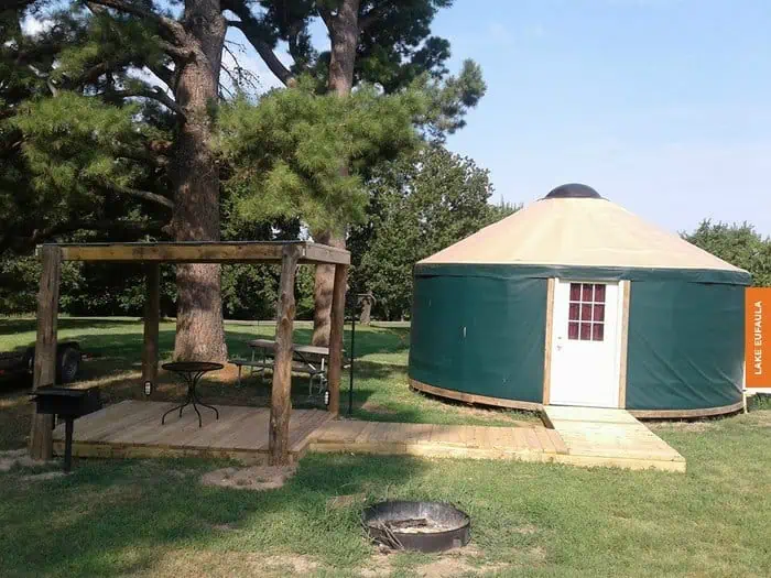 Yurts in Oklahoma at Lake Eufaula State Park